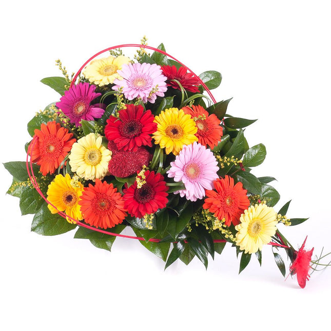 Srdce barevné minigerbery