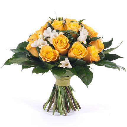 Elite žlté ruže a frézie