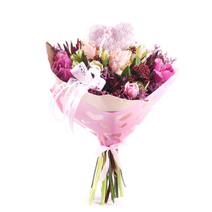 Sweet ružové kvety srdiečka