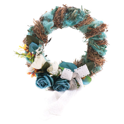 Irigo modrý veniec modré kvety na zavesenie