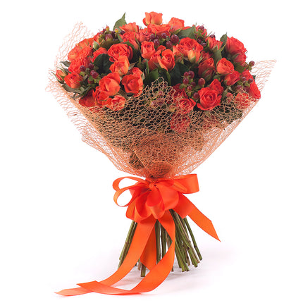 Sweet trsové oranžové růže