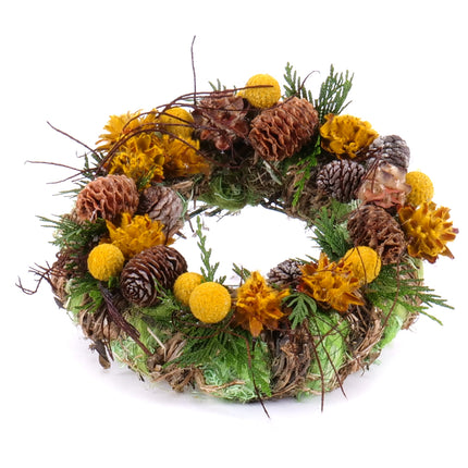 Irigo zelený veniec žlté sušené plody