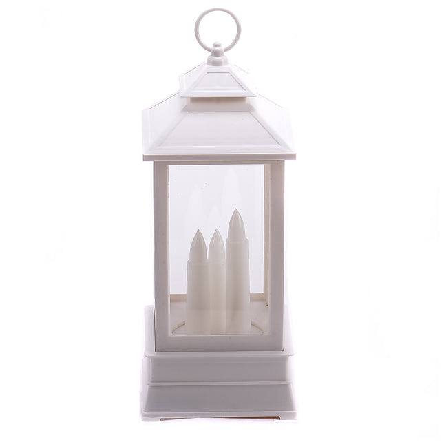 Bílá LED plastová lucerna