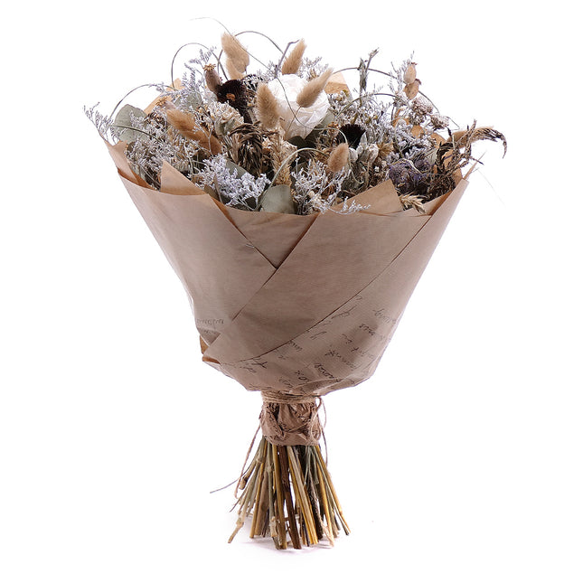 Irigo sušená kytice preparovaná krémová růže