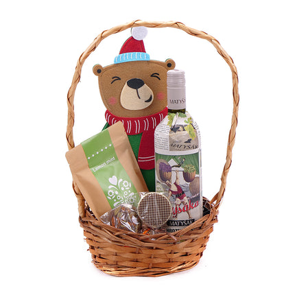 Dárkový proutěný koš s dekorací