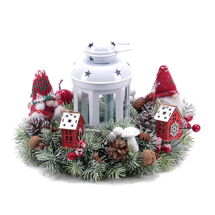 Irigo věnec s bílou lucernou a trpaslíky