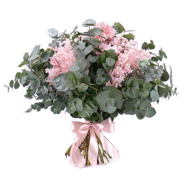 Kytice eukalyptus In eterno růžová hortenzie