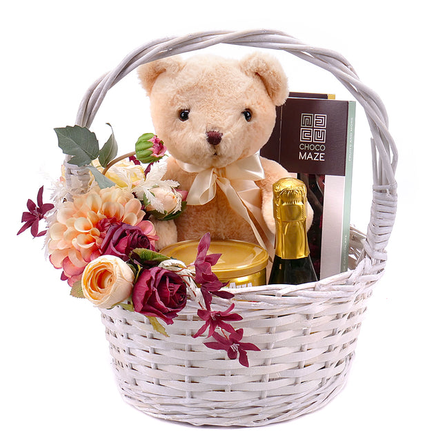 Dárkový proutěný koš s medvídkem 3