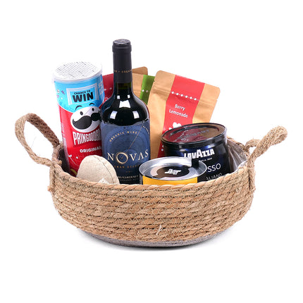 Dárkový ratanový koš se srdíčkem