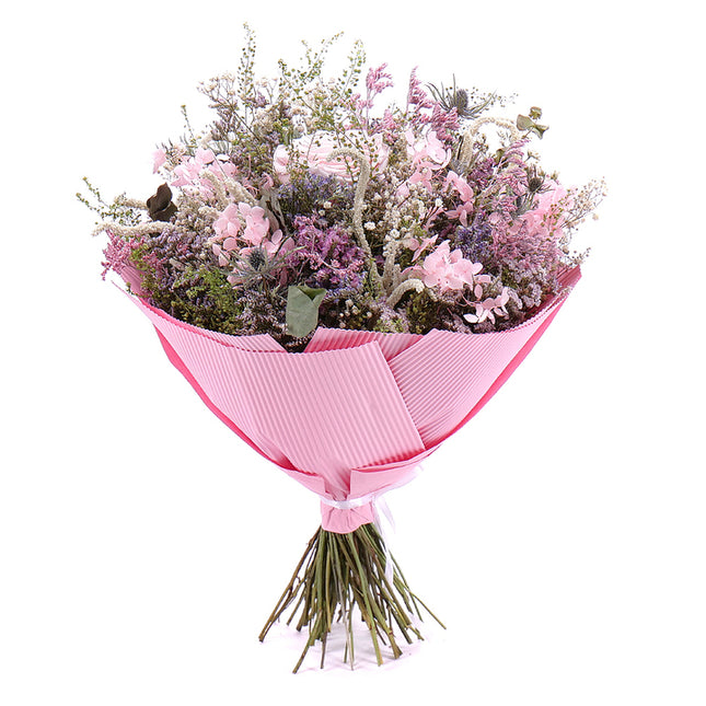 Irigo sušená kytice preparovaná růže Magna pink champagne