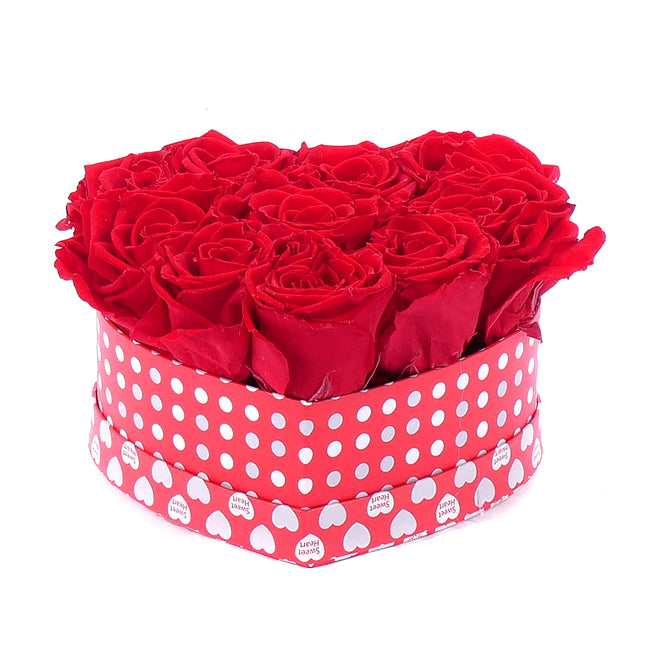 In eterno červené srdce HAPPY DAY "M" 11 rudých růží