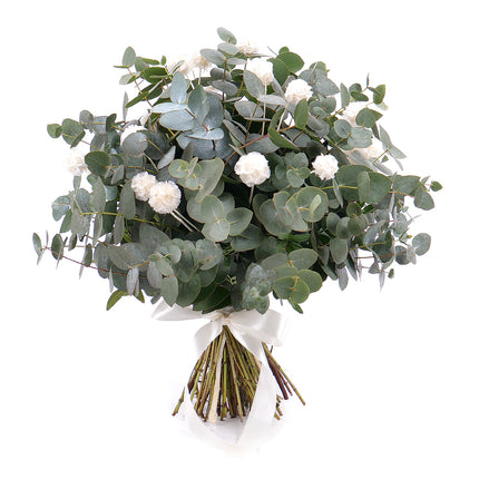 Kytice eukalyptus In eterno bílá scabiosa