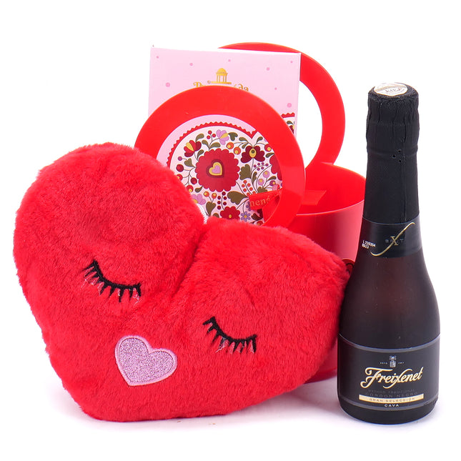 Dárková plastová taška plyšové srdce