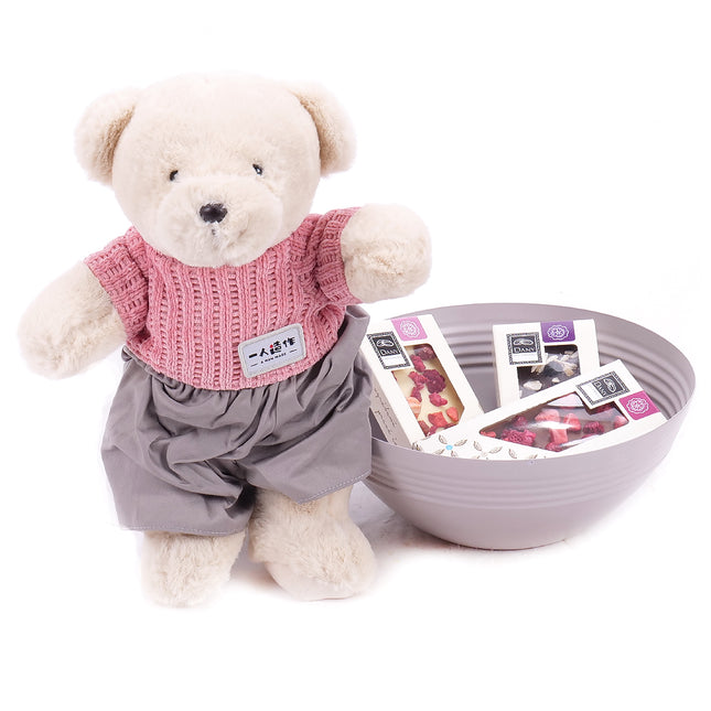 Dárkový set plyšový medvídek a čokolády