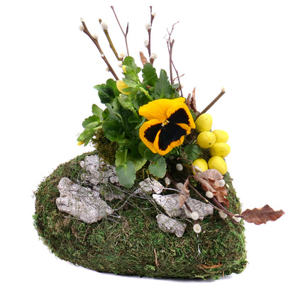 Irigo smuteční aranžmá mechové srdce violka