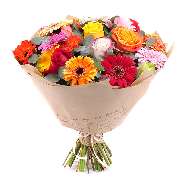 Sweet barevné růže a gerbery