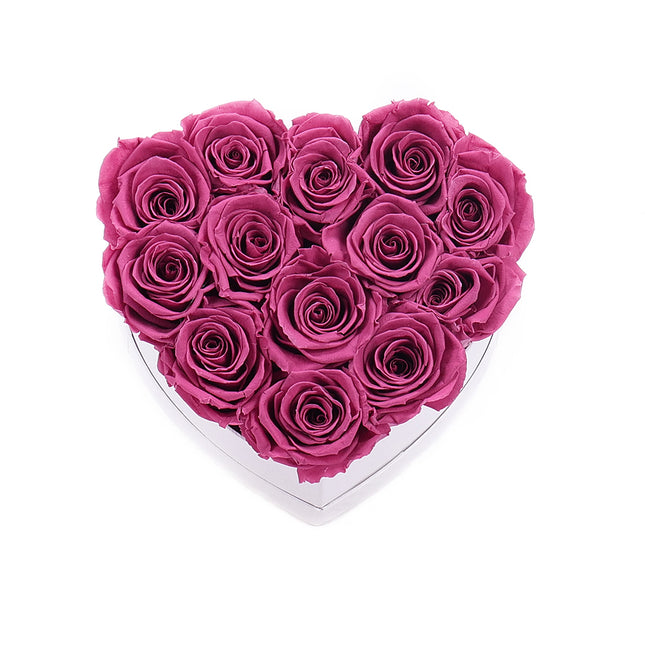 In eterno bílé srdce "M" 13 růží rose wine