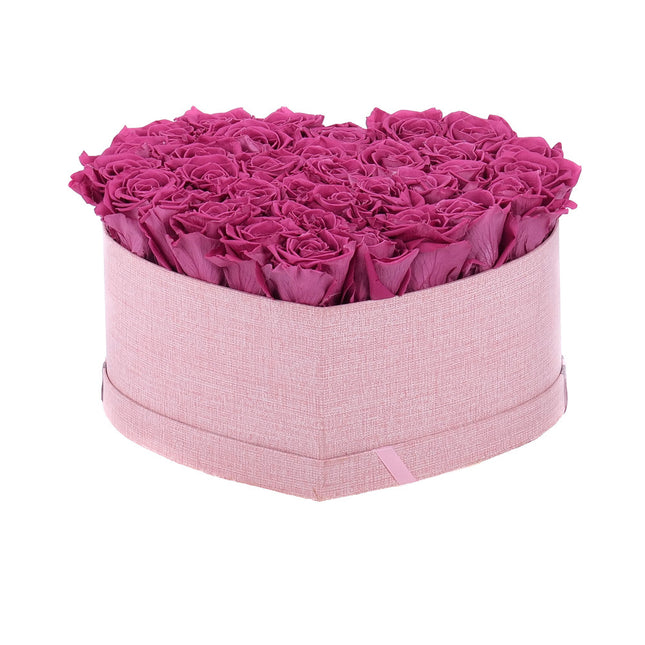 In eterně růžové srdce "L" 34 růží rose wine