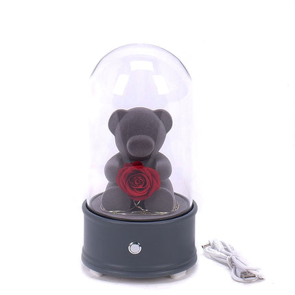 Medvedík s ružou LED osvetlením a bluetooth