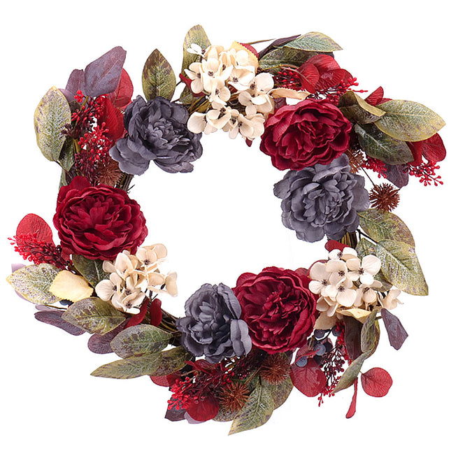 Irigo prútený veniec farebné pivónie