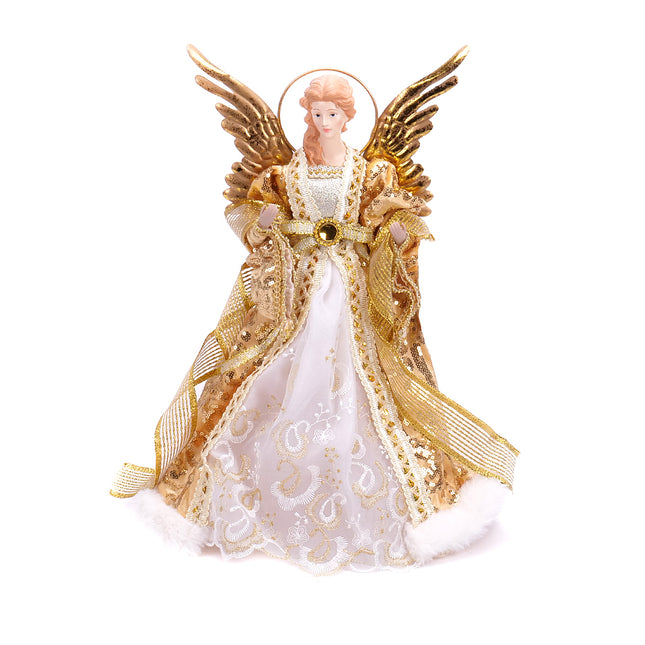 Postavička vianočná anjel L190 zlatý 40cm látkový