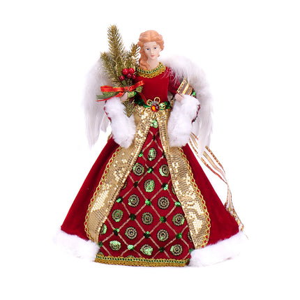 Postavička vianočná anjel L216 červený 40cm látková