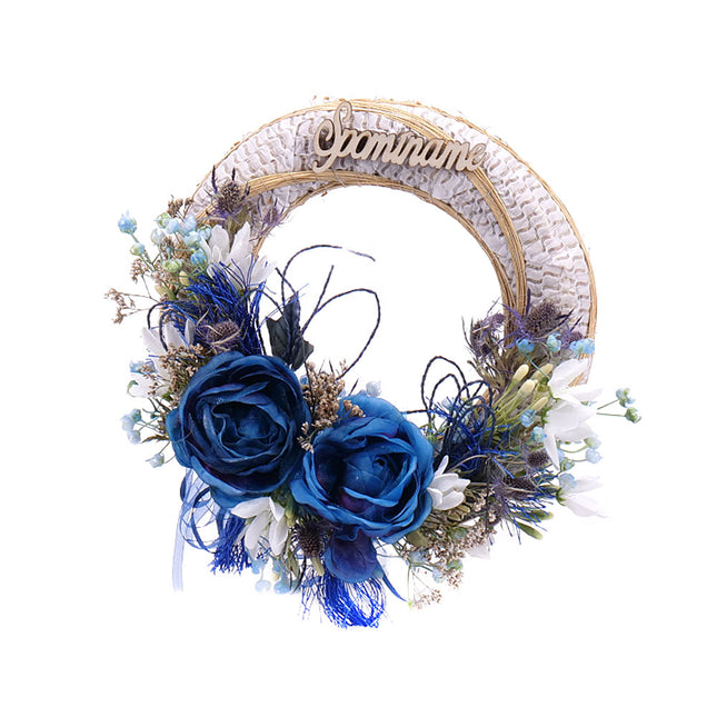 Irigo smútočný veniec modré exkluzívne ruže