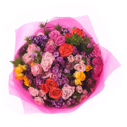 Sweet trsové barevné růže a hřebíček