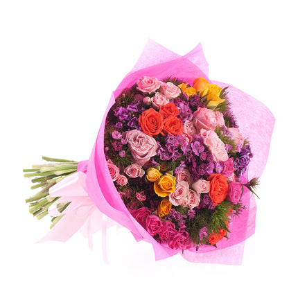 Sweet trsové barevné růže a hřebíček