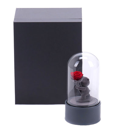 Medvedík s ružou hracia skrinka 11x11x23cm