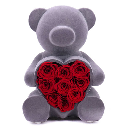 Medvedík s ružou LED osvetlením a bluetooth 20x20x28cm