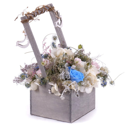 In eterno aranžmán hortenzia a farebné ruže