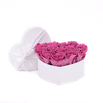 In eterno bílé srdce "M" 13 růží rose wine