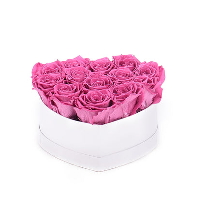 In eterno bílé srdce "M" 13 růží rose wine