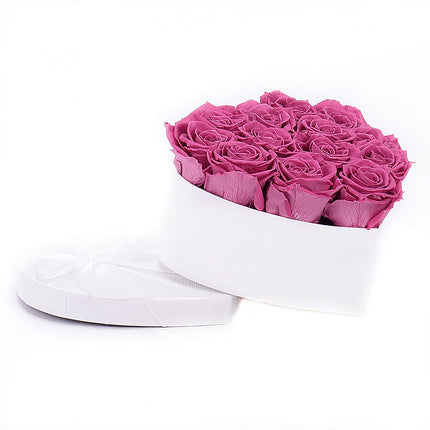 In eterno bílé srdce "M" 13 růží rose wine