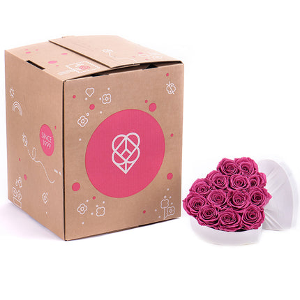 In eterno bílé srdce "M" 13 růží rose wine