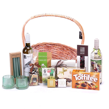 Dárkový proutěný košík lemon mint