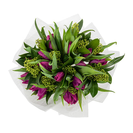 Sweet fialové tulipány skimmia