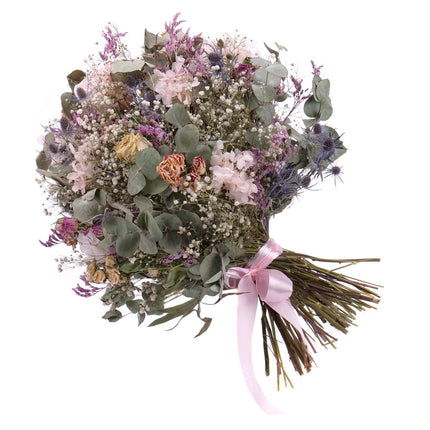 Irigo sušená kytice preparované růže Monalisa pink champagne