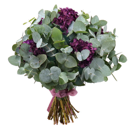 Kytica eukalyptus In eterno tmavo fialová hortenzia