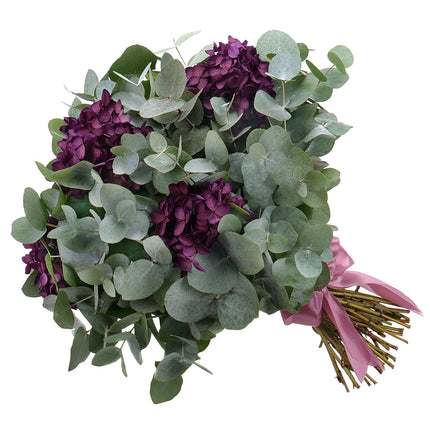 Kytica eukalyptus In eterno tmavo fialová hortenzia