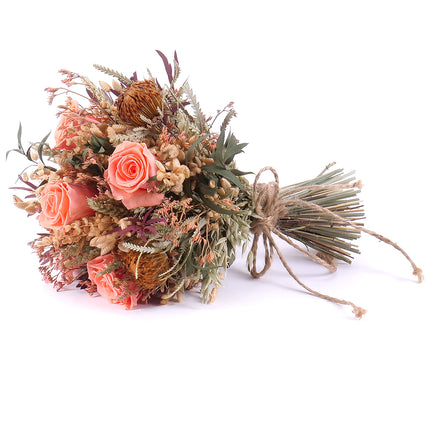 Irigo sušená kytica preparované oranžové ruže