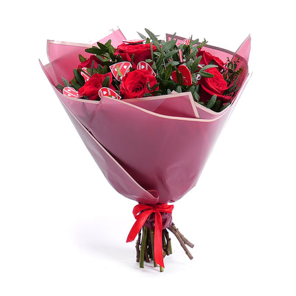 Sweet červené růže girlanda srdíčka