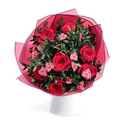 Sweet červené růže girlanda srdíčka