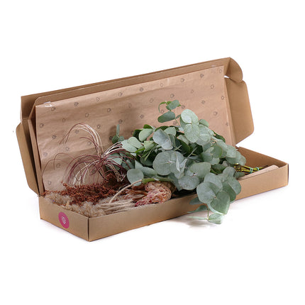 DIY kytice - Irigo protea a cortaderie ve váze