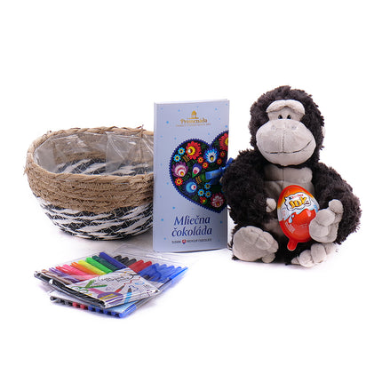 Dárkový dětský set s plyšovou opičkou