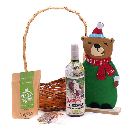 Dárkový proutěný koš s dekorací