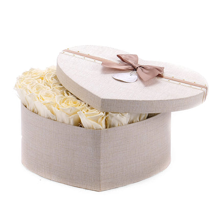 In eterno krémové srdce "L" 26 růží pastel yellow