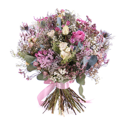 Irigo sušená kytice preparované růže Monalisa rose wine 2