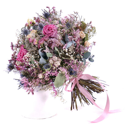 Irigo sušená kytice preparované růže Monalisa rose wine 2